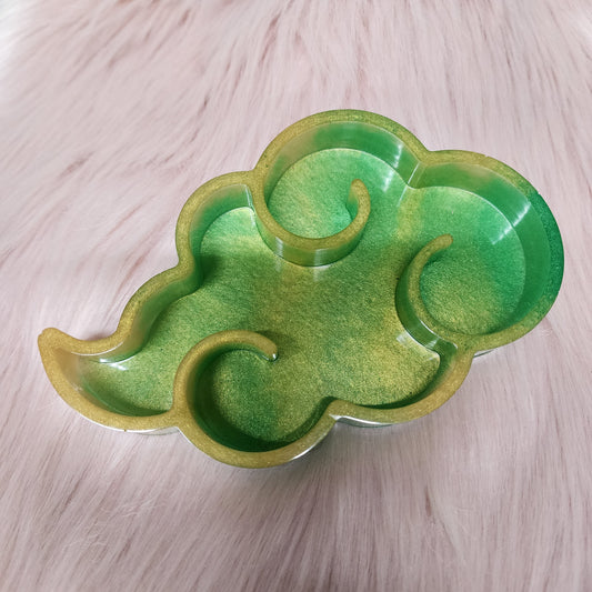 Gold & Green Cloud Tray